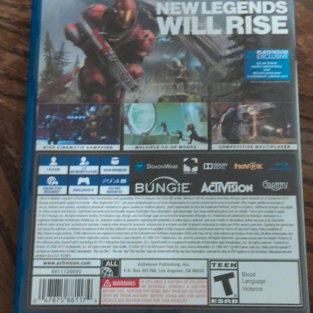 Activision‎ Destiny 2 PlayStation 4 Action Shooter Multiplayer Online Game PS4